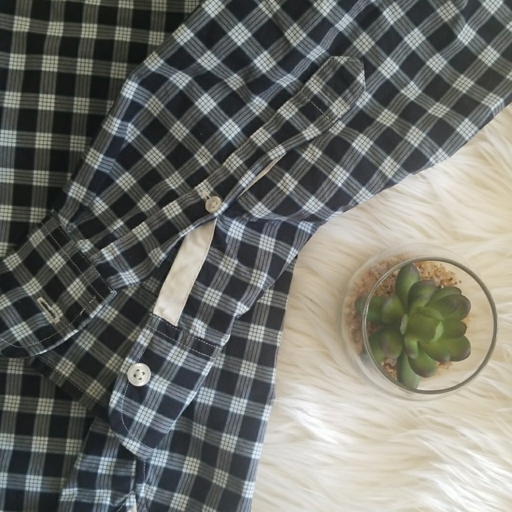 Jcrew Dark Blue Patterned Casual Button Down Shirt - image 3